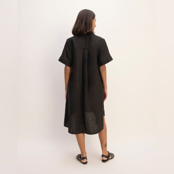 NWT EVERLANE The Daytripper Dress in Linen XS BLACK - Picture 15 of 16